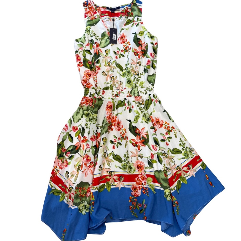 Tommy Hilfiger Floral Dress with Blue and Red Accents - Picture 1 of 5